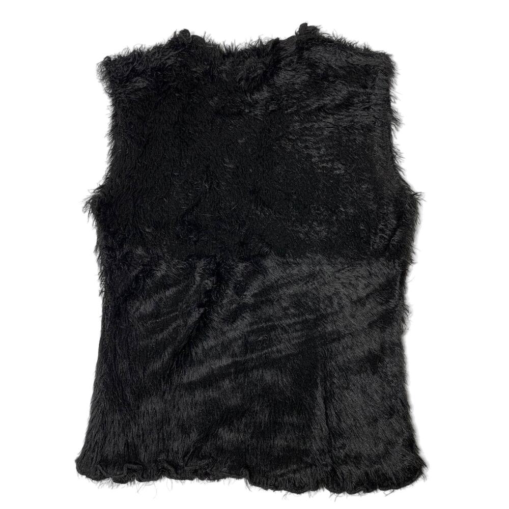 PEOPLE Black Fur Sleeveless Blouse XS
